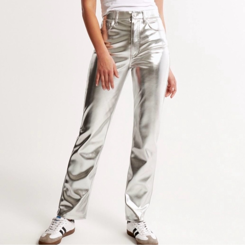 Silver Metallic Pants